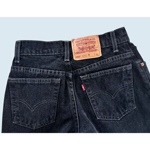 Vintage LEVI'S 550 Relaxed Fit Tapered Leg Black 90s Jean Size 25